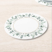 Benutzerdefiniertes Foto Eukalyptus Wedding Save t Runder Pappuntersetzer (Angewinkelt)