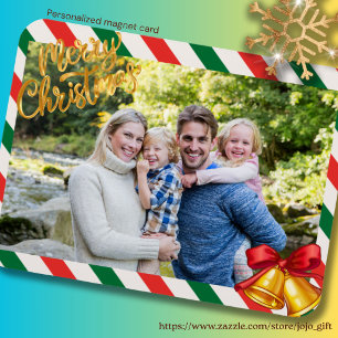 Benutzerdefiniertes Foto Familienweihnachten gestr Magnet
