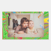Benutzerdefiniertes Foto Farbiges Pinselmotiv Rechteckiger Aufkleber (Vorderseite)