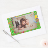 Benutzerdefiniertes Foto Farbiges Pinselmotiv Rechteckiger Aufkleber (Umschlag)