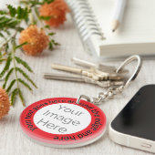 Benutzerdefiniertes Foto: Fett rot mit bearbeitete Schlüsselanhänger (Vorderseite rechts)