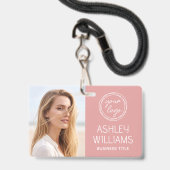 Benutzerdefiniertes Foto Firmenlogo Name Mitarbeit Ausweis (Vorderseite mit Lanyard)