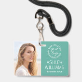 Benutzerdefiniertes Foto Firmenlogo Name Mitarbeit Ausweis (Vorderseite mit Lanyard)