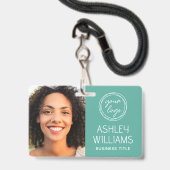 Benutzerdefiniertes Foto Firmenlogo Name Mitarbeit Ausweis (Vorderseite mit Lanyard)