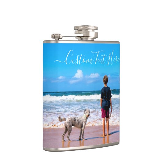 Benutzerdefiniertes Foto-Flasengeschenk mit Text Flachmann (Rechts)