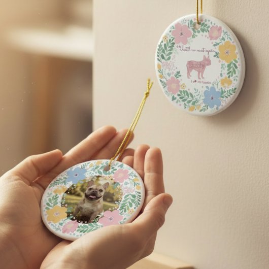 Benutzerdefiniertes Foto Französische Bulldogge mi Keramik Ornament