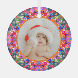 Benutzerdefiniertes Foto Frohe Weihnachten Moderne Ornament Aus Glas