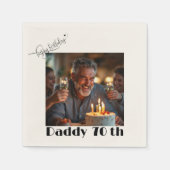 Benutzerdefiniertes Foto Frohen 70. Geburtstag Pap Serviette (Vorderseite)