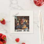 Benutzerdefiniertes Foto Frohen 70. Geburtstag Pap Serviette (Beispiel)