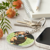 Benutzerdefiniertes Foto für Begleiter und Text Schlüsselanhänger (Vorderseite rechts)