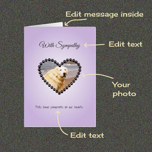 Benutzerdefiniertes Foto für Beileid und Textkarte