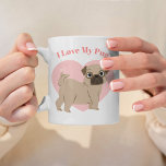 Benutzerdefiniertes Foto für benutzerdefinierte Mo Kaffeetasse<br><div class="desc">Adorable Mops-Design mit einer süßen und lustigen Mops Welpe-Illustration. Dieses Design kann leicht personalisiert werden mit Ihrem Text von Auswahl und Begleiter Foto.</div>