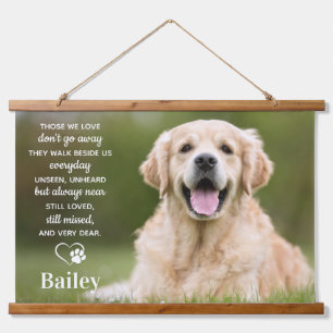 Benutzerdefiniertes Foto für das Memorial Pet Loss Wandteppich Mit Holzrahmen