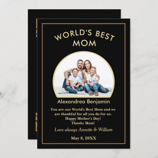 Benutzerdefiniertes Foto für die beste Mama Mutter Mitteilungskarte (Vorne/Hinten)