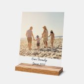 Benutzerdefiniertes Foto für die Familie mit Text Acrylschild (Winkel)
