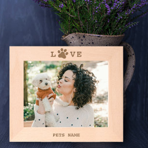 Benutzerdefiniertes Foto für die Liebe des Hundes Geätzte Rahmen