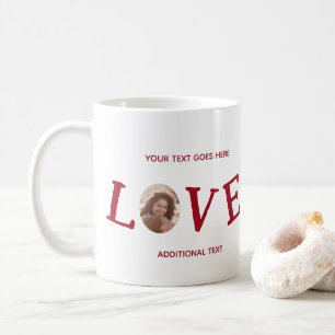 Benutzerdefiniertes Foto für die rote Liebe Kaffeetasse