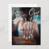 Benutzerdefiniertes Foto für die Verlobung gerette Ankündigungspostkarte (Vorne/Hinten)