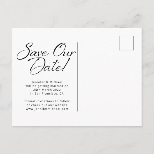 Benutzerdefiniertes Foto für die Verlobung gerette Ankündigungspostkarte (Rückseite)