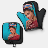 Benutzerdefiniertes Foto für die Zubereitung Ofenhandschuh & Topflappen-Set (Vorderseite/Rückseite)