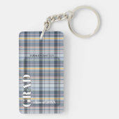 Benutzerdefiniertes Foto für Gingham-Muster Schlüsselanhänger (Rückseite)