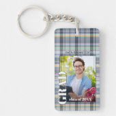 Benutzerdefiniertes Foto für Gingham-Muster Schlüsselanhänger (Vorderseite)