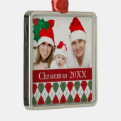 Benutzerdefiniertes Foto für grüne und rote Raute Ornament Aus Metall (Rechts)