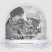 Benutzerdefiniertes Foto für Happy Anniversary Schneekugeln (Rückseite)