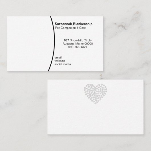 Benutzerdefiniertes Foto für Haustiere im weißen H Visitenkarte (Vorne/Hinten)