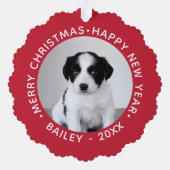 Benutzerdefiniertes Foto für Haustiere mit dem Nam Ornament Karte (Rückseite)