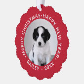 Benutzerdefiniertes Foto für Haustiere mit dem Nam Ornament Karte (Links)