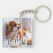 Benutzerdefiniertes Foto für Haustiere und Name Schlüsselanhänger (Rückseite)