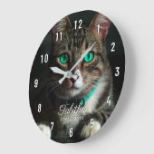 Benutzerdefiniertes Foto für Haustiere Weiße Zahle Große Wanduhr (Winkel)