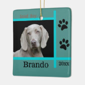 Benutzerdefiniertes Foto für Hunde Keramikornament (Links)