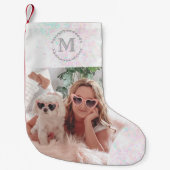 Benutzerdefiniertes Foto für Hunde und Monogram-Se Kleiner Weihnachtsstrumpf (Vorderseite)