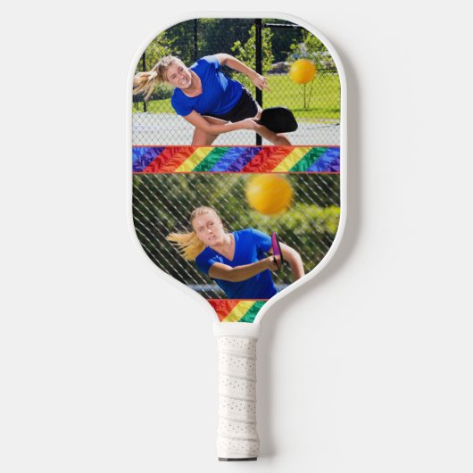 Benutzerdefiniertes Foto für LGBTQ Gay Rainbow Pickleball Schläger (Vorderseite)