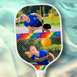 Benutzerdefiniertes Foto für LGBTQ Gay Rainbow Pickleball Schläger