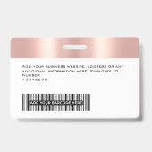 Benutzerdefiniertes Foto für Mitarbeiter, Bar Code Ausweis (Rückseite)