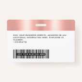 Benutzerdefiniertes Foto für Mitarbeiter, Bar Code Ausweis (Rückseite)