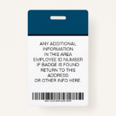 Benutzerdefiniertes Foto für Mitarbeiter, Bar, Log Ausweis (Rückseite)