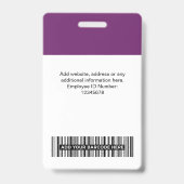 Benutzerdefiniertes Foto für Mitarbeiter, Bar, Log Ausweis (Rückseite)