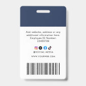 Benutzerdefiniertes Foto für Mitarbeiter, Bar, Log Ausweis (Rückseite)