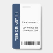 Benutzerdefiniertes Foto für Mitarbeiter, Bar, Log Ausweis (Back)