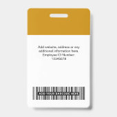 Benutzerdefiniertes Foto für Mitarbeiter, Bar, Log Ausweis (Rückseite)