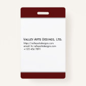 Benutzerdefiniertes Foto für Mitarbeiter, Bar, Log Ausweis (Rückseite)