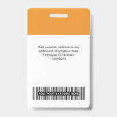 Benutzerdefiniertes Foto für Mitarbeiter, Bar, Log Ausweis (Rückseite)