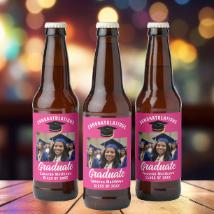 Benutzerdefiniertes Foto für niedliche, Hot-Pink-G Bierflaschenetikett