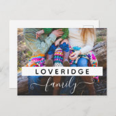 Benutzerdefiniertes Foto für personalisierte Monog Postkarte (Vorne/Hinten)