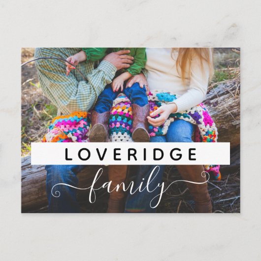 Benutzerdefiniertes Foto für personalisierte Monog Postkarte (Vorderseite)