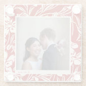 Benutzerdefiniertes Foto für rotes Blumenmuster Glasuntersetzer (Rückseite)